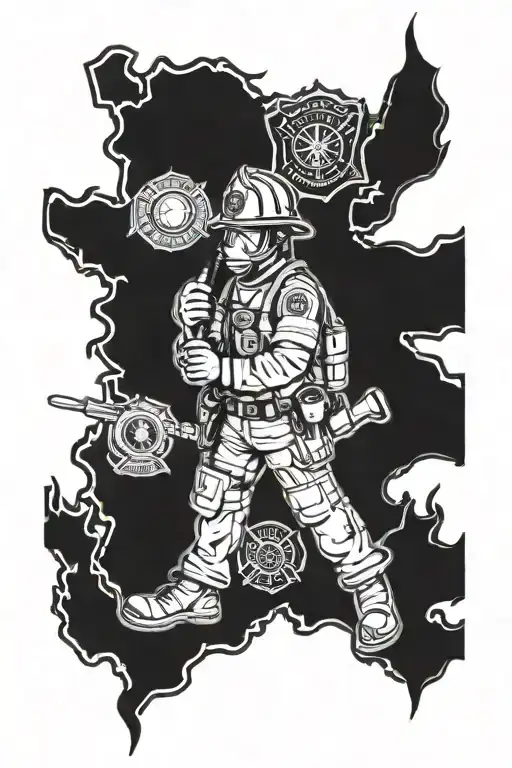 firefighter, 911 dispatcher and police officer  tattoo design idea