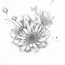 rose,chrysanthemum,honeysuckle,aster tattoo design idea