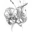 bluebonnet flower with tattoo design idea