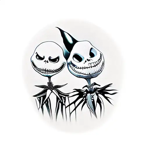 jack skellington  y sally tattoo design idea