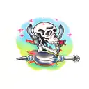 grim reaper with rocket launcher tattoo design idea
