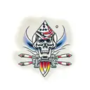 grim reaper with rocket launcher tattoo design idea