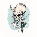 grim reaper with rocket launcher tattoo design idea