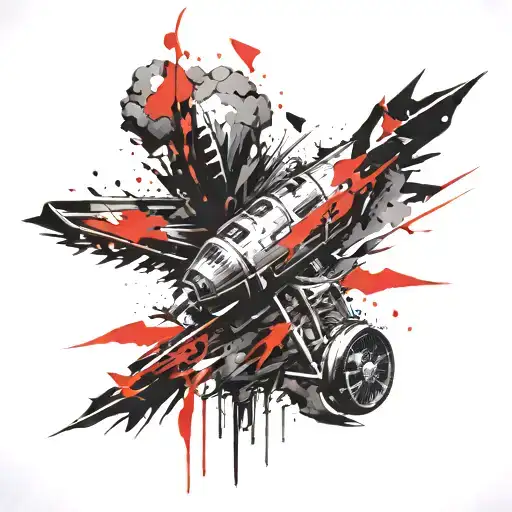 atomic bomb exploding tattoo design idea