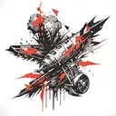 atomic bomb exploding tattoo design idea