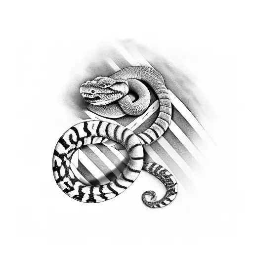 american stripes and rattle snake forearm black and white tattoo tattoo design idea