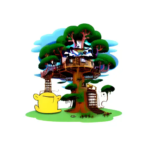 adventure time treehouse tattoo design idea