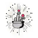 A traditional style tattoo of a cactus surrounded by glowing light bulbs tattoo design idea