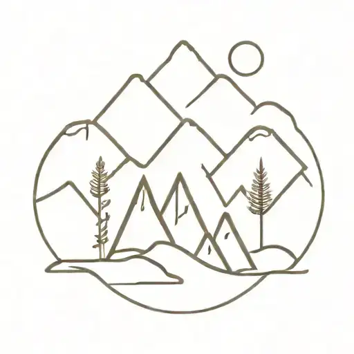 40th birthday, mountains, hippie  tattoo design idea