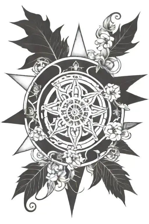 dharma wheel blastover tattoo design idea