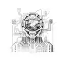 tech circuitry mixed with outdoors tattoo design idea