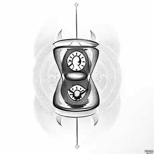 Hourglass with the text "Carpe Diem" written on it tattoo design idea