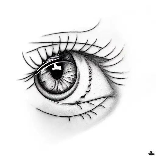 cat eye with lightning tattoo design idea