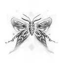 moth with flame in center tattoo design idea