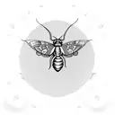 moth with flame in center tattoo design idea