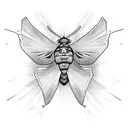 moth with flame in center tattoo design idea