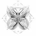 moth with flame in center tattoo design idea