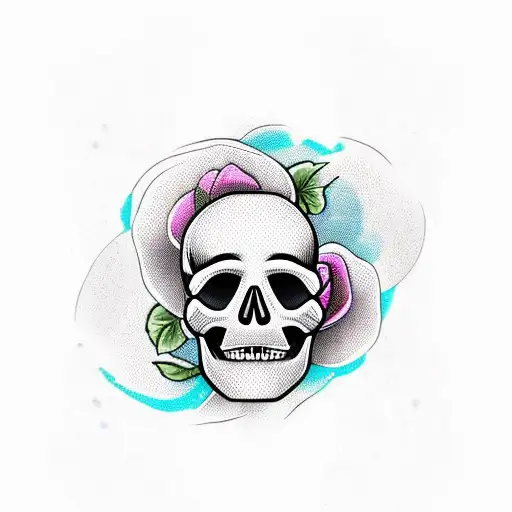 Skull and Roses tattoo design idea