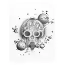 oxygen carbon hydrogen and nitrogen tattoo design idea