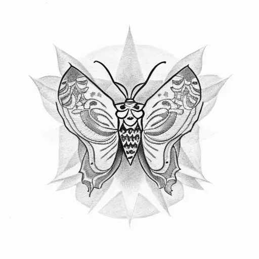 greta van fleet inspired moth tattoo design idea