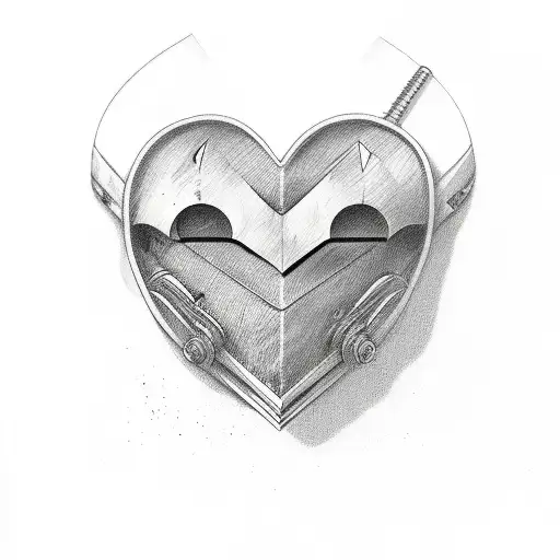knife through heart  tattoo design idea