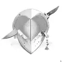 knife through heart  tattoo design idea