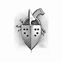 knife through heart  tattoo design idea