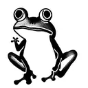 frog doing funny things tattoo design idea