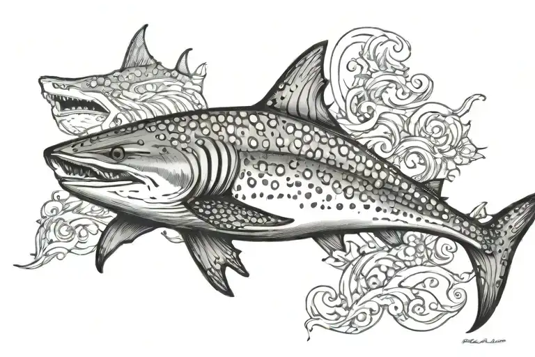 Ocean Whale Shark  tattoo design idea