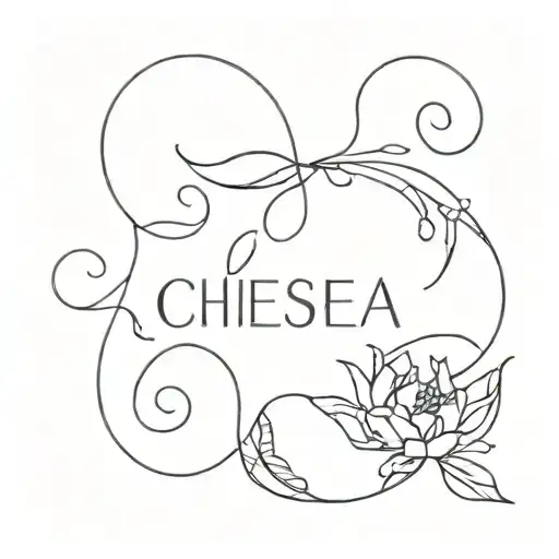 the word CHELSEA  tattoo design idea