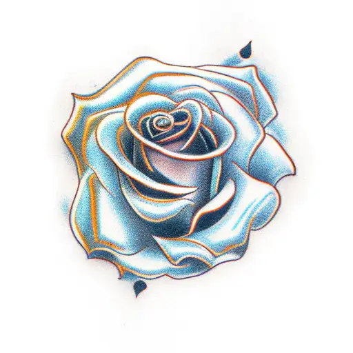 Rose with signature as stem tattoo design idea