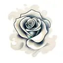 Rose with signature as stem tattoo design idea