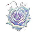 Rose with signature as stem tattoo design idea