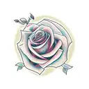 Rose with signature as stem tattoo design idea