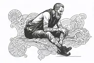  lonely man tattoo design idea