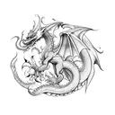 dragon and gryphon  tattoo design idea