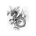 dragon and gryphon  tattoo design idea