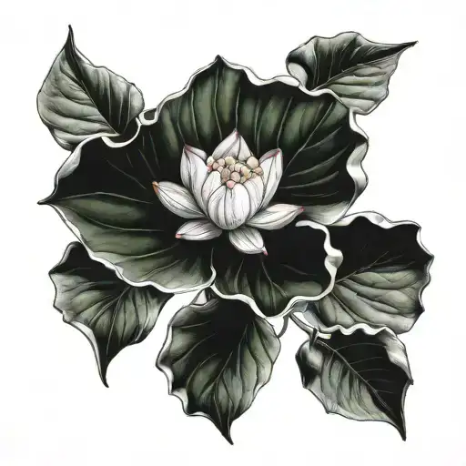 Lotus leaf intertwined tattoo design idea