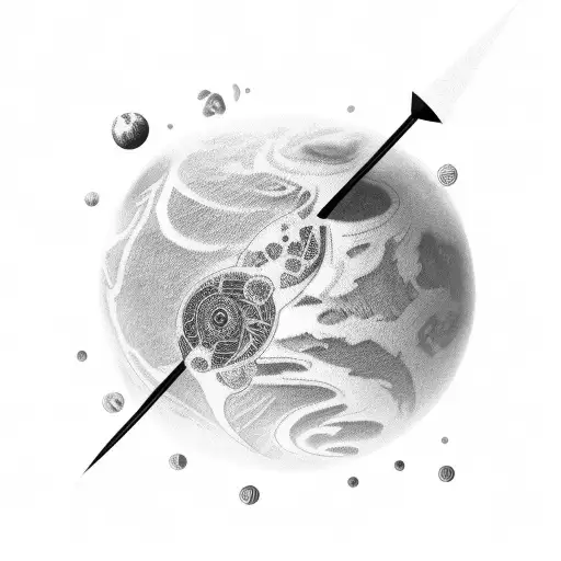 planet tattoo design idea