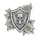 raiders shield with rose tattoo design idea
