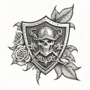 raiders shield with rose tattoo design idea