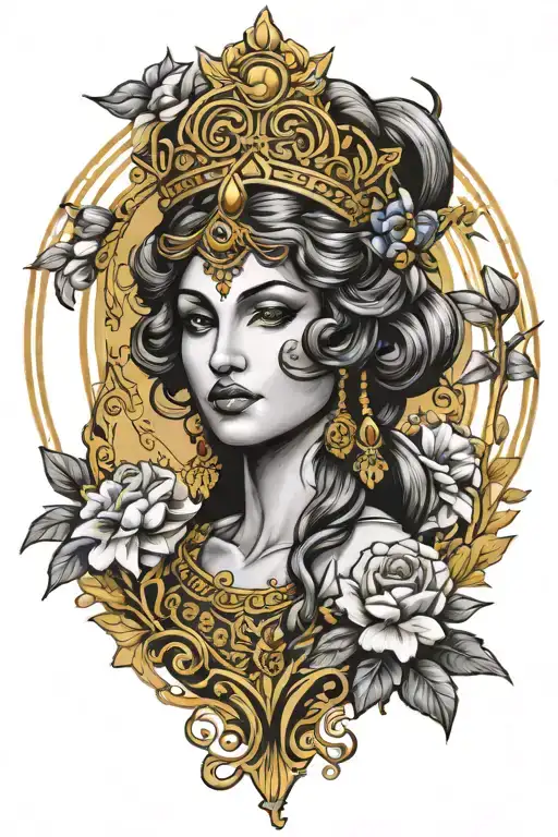 Greek godess tattoo design idea