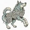 wolf and shield tattoo design idea