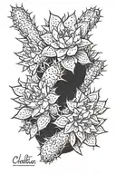 cholla cactus tattoo design idea