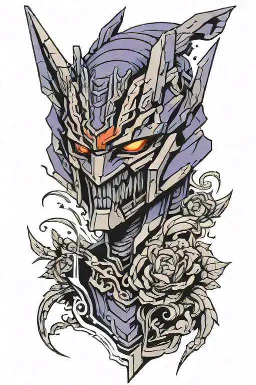 decepticon logo morphing tattoo design idea