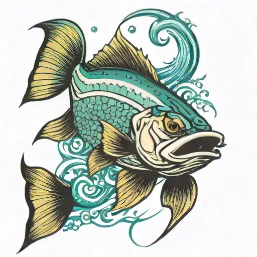 snook fish  tattoo design idea