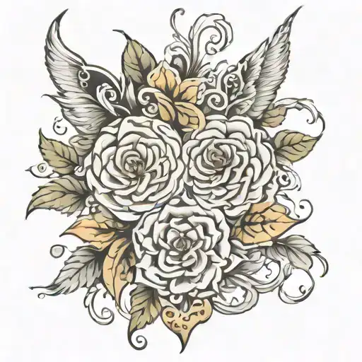 paired tattoo with the inscription RENATLEYKA&VICTORIA tattoo design idea