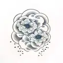 dragon moon flowers clouds  tattoo design idea