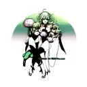 fubuki and tatsumaki, from one punch man anime,30 cm hentai design, for outer part of the forearm tattoo design idea
