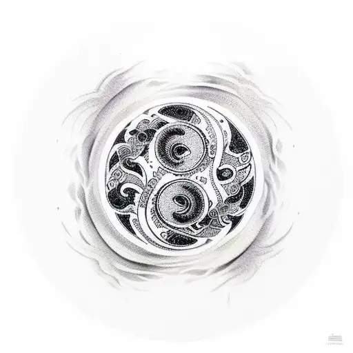 ying yang kintsugi tattoo design idea